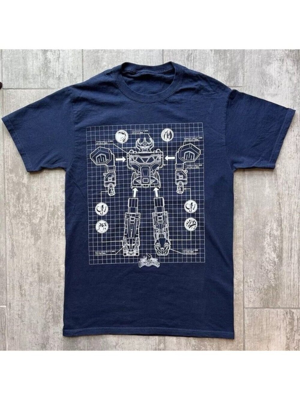 Loot Crate Exclusive Power Rangers Megazord T-Shirt Mens NEW Size M Navy Graphic